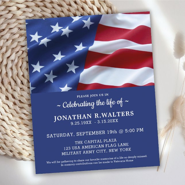 Budget Celebration Of Life American Flag Invite (Creator Uploaded)