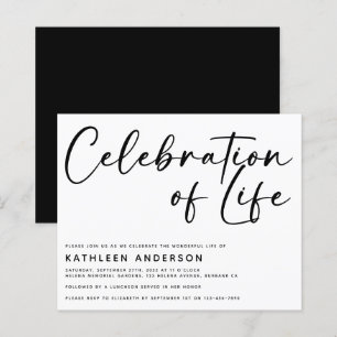 Budget Celebration of Life Invitation   Minimalist