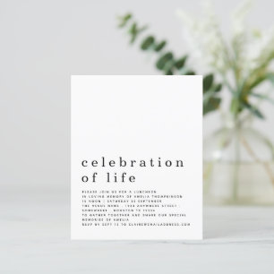Budget Celebration of Life Luncheon Invitation