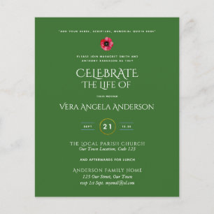 Budget Celebration of Life Memorial Funeral Invite