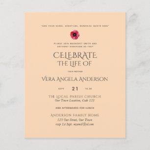 Budget Celebration of Life Memorial Funeral Invite