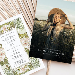 Budget Celebration of Life Memorial Photo Program Invitation