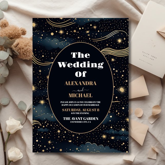 Budget Celestial Midnight Blue Stars Moon Wedding (Creator Uploaded)