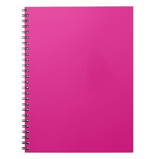 BUDGET CERISE PINK Modern Core Wedding Notebook (Front)