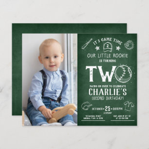 Budget Chalkboard Baseball Photo 2nd Birthday