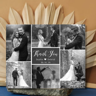 Budget Chalkboard Collage Wedding Thank You Card