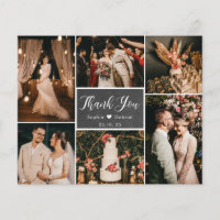 Budget Chalkboard Collage Wedding Thank You 