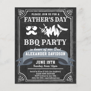 BUDGET Chalkboard Father's Day BBQ Party Invite