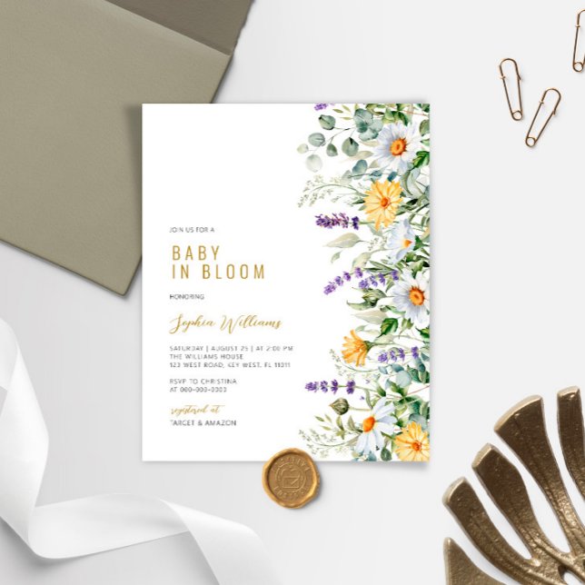 Budget Chamomile Baby in Bloom Shower Invitation (Creator Uploaded)