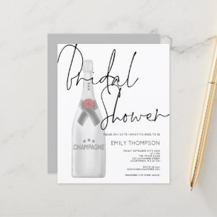 Budget Champagne Bottle Bridal Shower Invitation