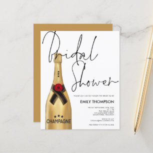 Budget Champagne Bottle Script Gold Bridal Shower