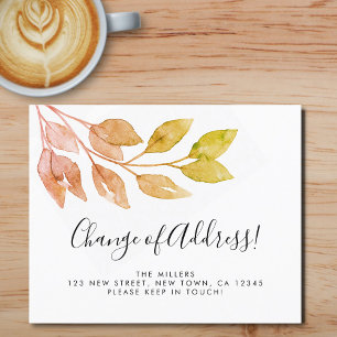 Budget Change of Address Foliage Announcement Card