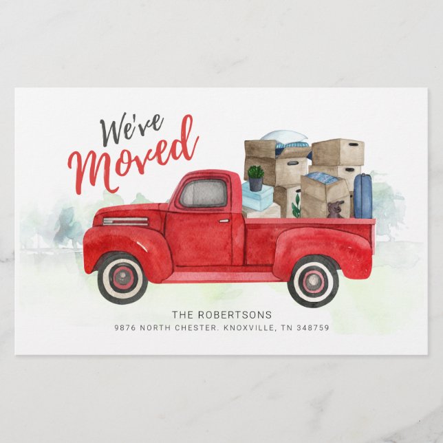 Budget Change of Address Moving Announcement Card (Front)