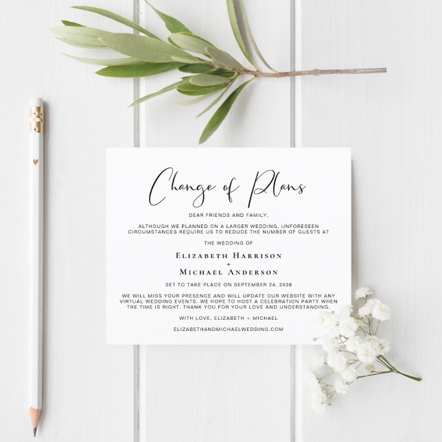 Budget Change of Plans Wedding Announcement (Creator Uploaded)