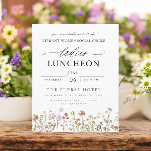 Budget Charity Lunch Wildflower Invitatation