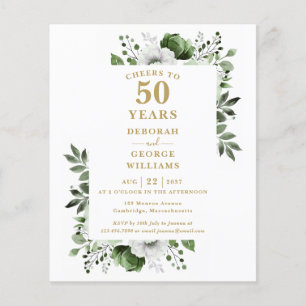 Budget Cheers To 50 Years Anniversary Invitation