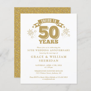 Budget Cheers To 50th Anniversary Invitation