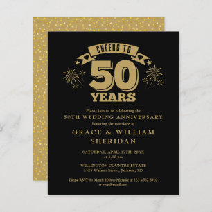 Budget Cheers To 50th Anniversary Invitation