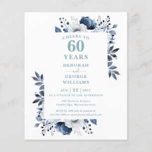 Budget Cheers To 60 Years Anniversary Invitation