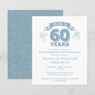 Budget Cheers To 60th Anniversary Invitation