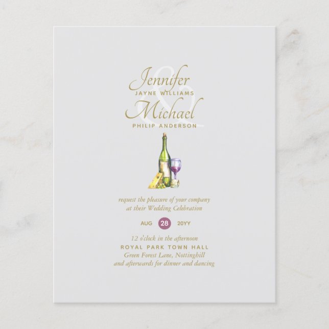 BUDGET Cheers to Love Wine Cheese Grazing Wedding (Front)