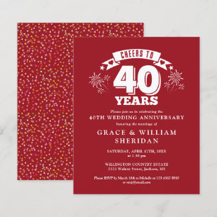 Budget Cheers To Ruby 40th Anniversary Invite