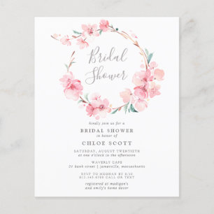 Budget Cherry Blossom Bridal Shower Invitation