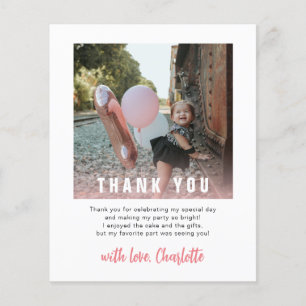 Budget Chic 1st Birthday Kids Party Thank You Card
