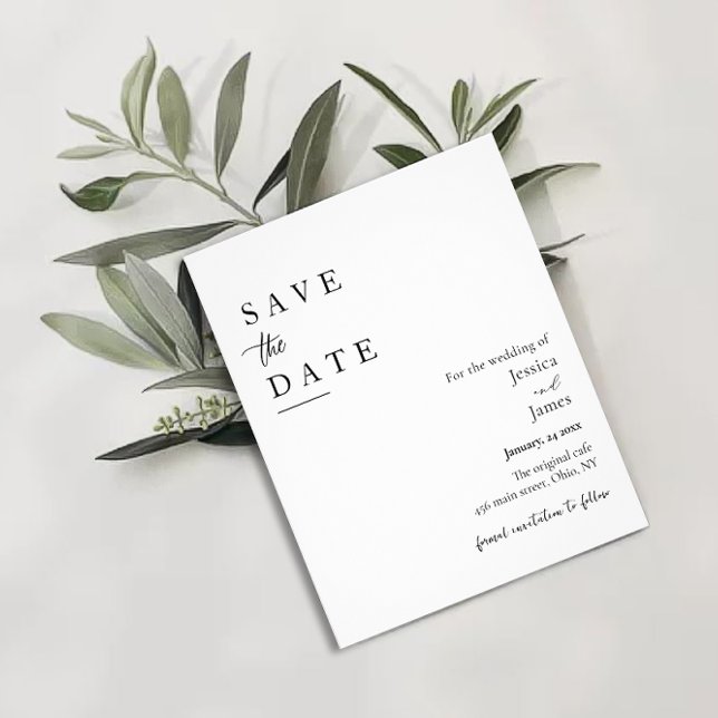 Budget Chic Black and White Wedding Save the Date Flyer (Creator Uploaded)