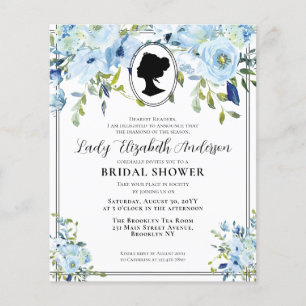 Budget Chic Blue Florals Regency Bridal Shower
