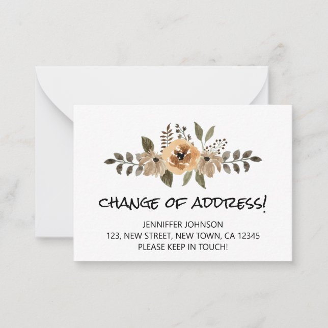 Budget & Chic Change Of Address Announcement Card (Front)
