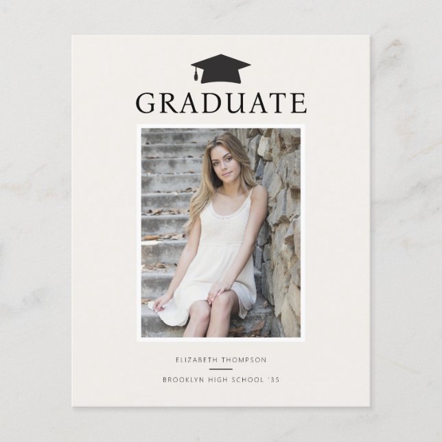 Budget Chic GRADUATE Photo Graduation Announcement (Front)