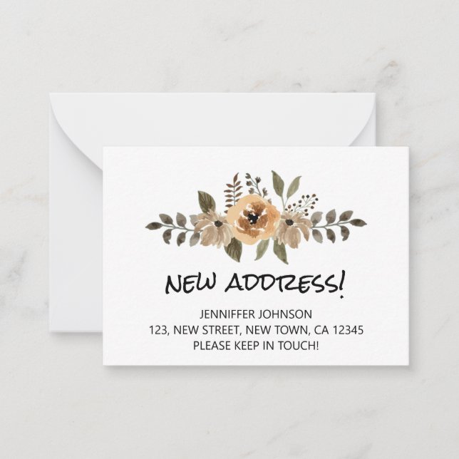 Budget & Chic New Address Moving Announcement Card (Front)