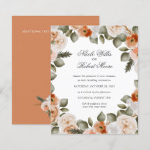 Budget Chic Orange Ivory Sage green floral Wedding
