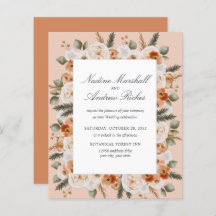 Budget Chic Orange Ivory Sage green frame Wedding
