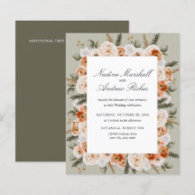 Budget Chic Orange Ivory Sage green frame Wedding