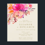 Budget Chic Pink Watercolor Floral Wedding Invite<br><div class="desc">Budget Modern Chic Bright Pink Watercolor Floral Elegant Wedding Invitation</div>