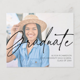 Budget Chic Script H Photo Graduation Party Grey Flyer