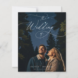 Budget Chic Script Romantic Wedding Photo Invites