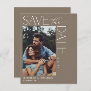 Budget Chic Stylish Mod Photo Save the Date 2 Taup
