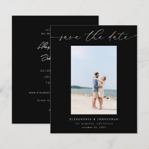 Budget Chic Stylish Mod Photo Save the Date 3 Blac