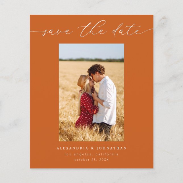 Budget Chic Stylish Mod Photo Save the Date 3 Oran Flyer (Front)
