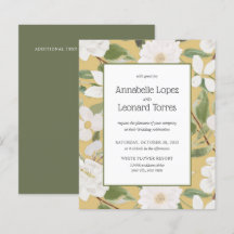 BUDGET Chic White Flowers leaves yellow Wedding