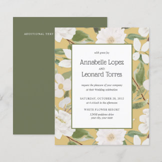 BUDGET Chic White Flowers leaves yellow Wedding