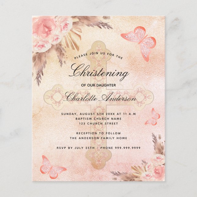 Budget Christening blush butterfly pampas grass (Front)