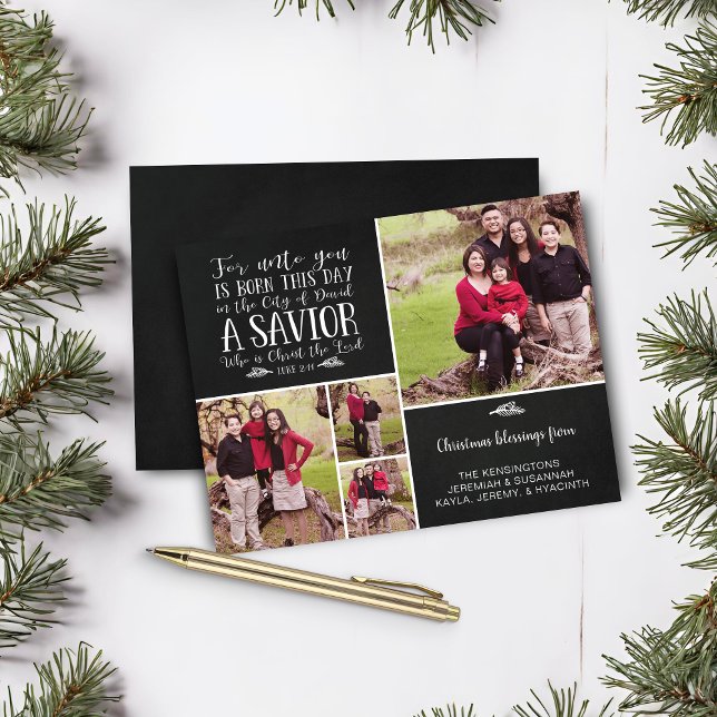 Budget Christian Christmas Verse Chalkboard Photo (Budget Christian Christmas Verse Chalkboard Photo Christmas Card)