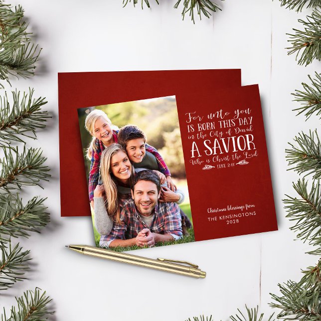 Budget Christian Christmas Verse Holiday Photo (Budget Christian Christmas Verse Holiday Photo Christmas Card)