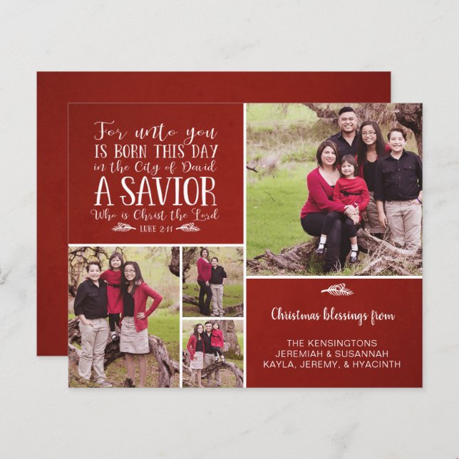 Budget Christian Christmas Verse Typography Photo (Front/Back)
