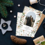 Budget Christmas 1 photo arch watercolor botanical Flyer<br><div class="desc">Budget Merry Christmas modern elegant watercolor dried botanical floral muted colours holiday arch 1 photo Christmas card design.</div>