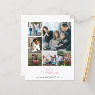 Budget Christmas 6 photo collage Holiday Card